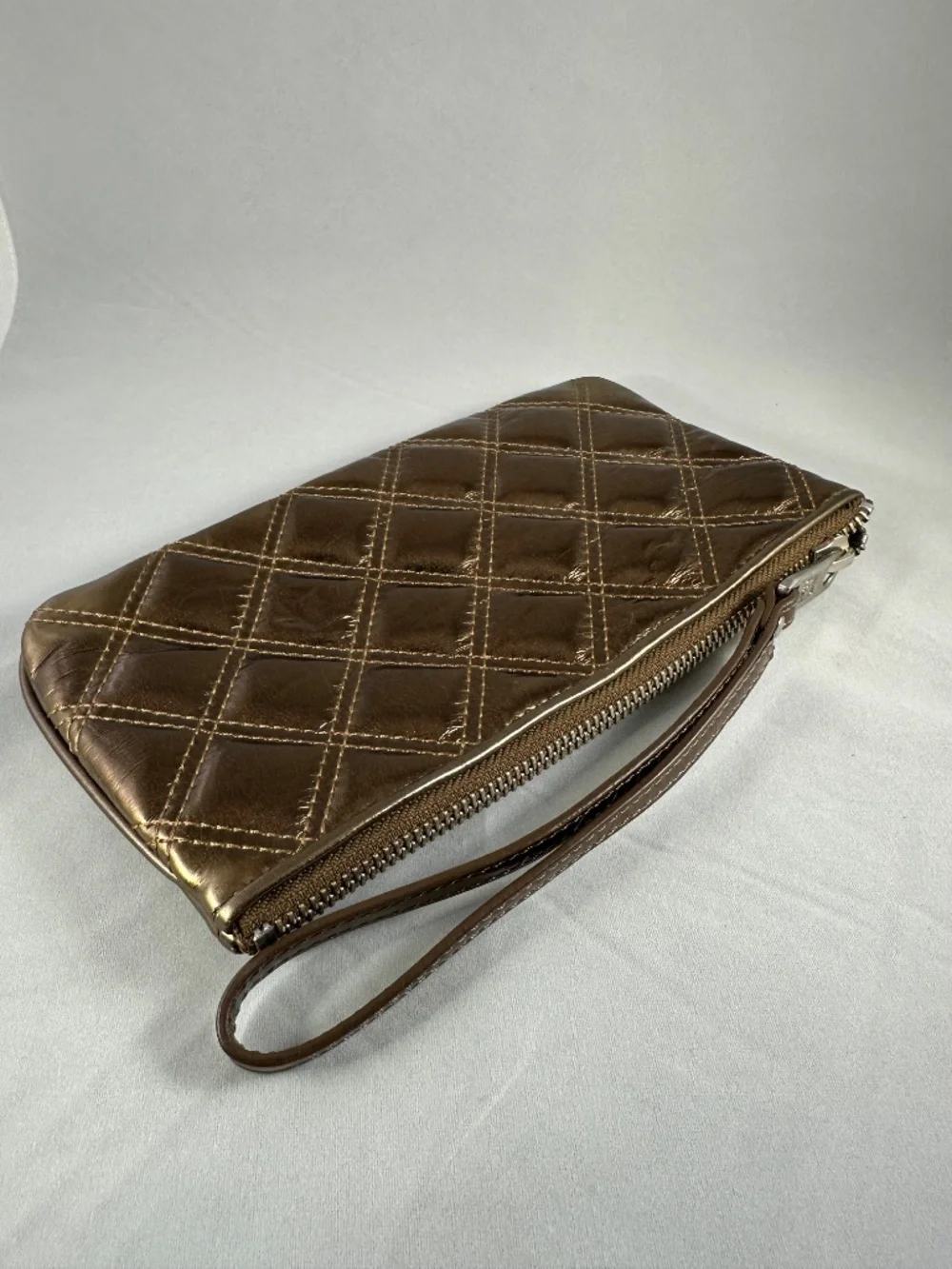 Marc by Marc Jacobs Metallic Bronze Quilted Wristlet Clutch